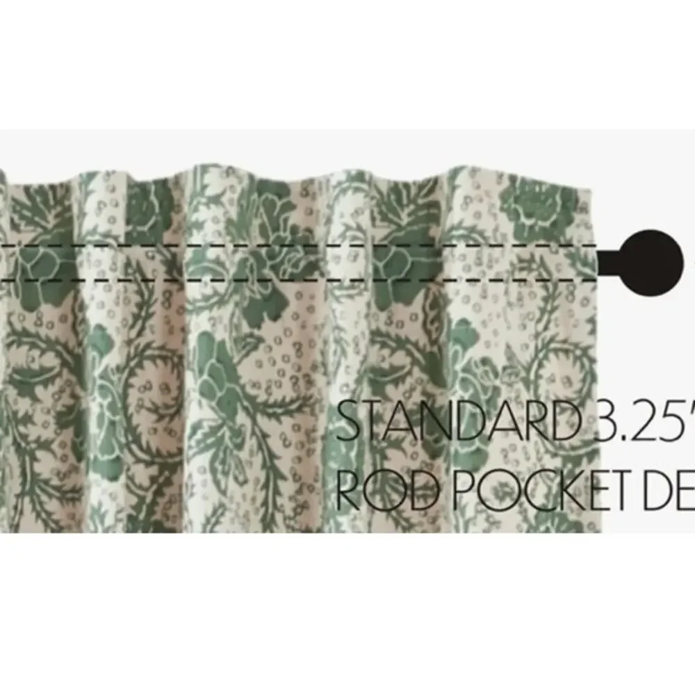 April & Olive Axminster Cotton Valance Floral Tailored Window 72X16 Machine Wash